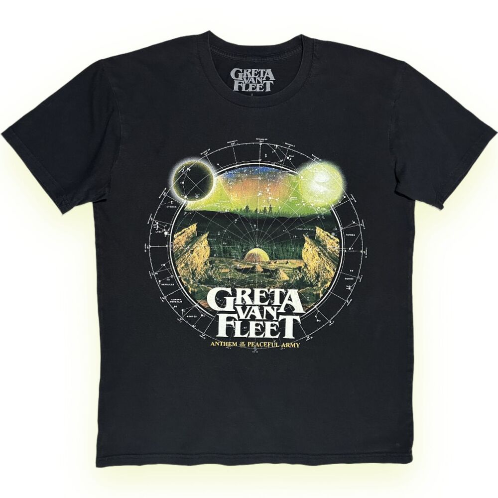 Greta Van Fleet 'Anthem of the Peaceful Army' Band Astro Chart Screen Print Sz L
